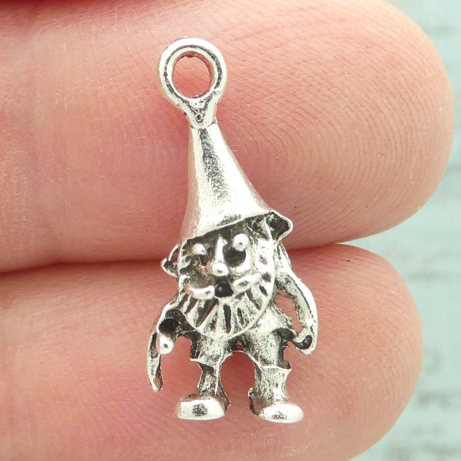 5 Garden Gnome Charms Bulk in Silver Pewter by TIJC SP5006 Etsy