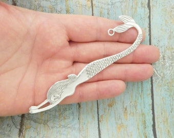 2 DIY Mermaid Bookmark Shepherd Hook Silver by TIJC SP2042