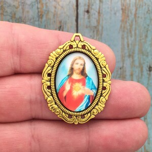 2 Sacred Heart of Jesus Medal Gold by TIJC SP1695