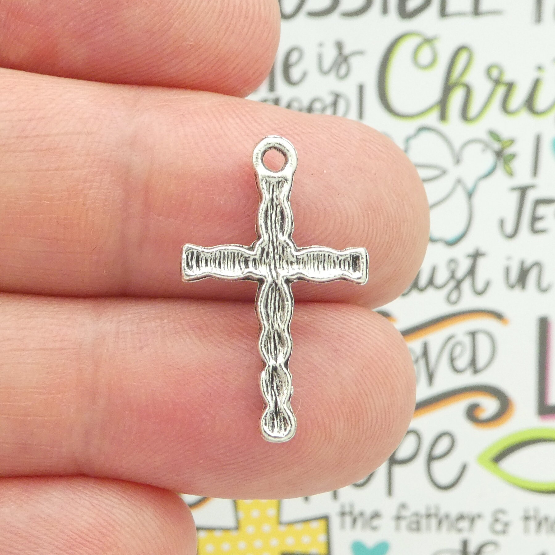 Ritastephens Sterling Silver Cross Pendant - 30mm X 18mm, 925 Silver (Pendant Only) - View #2