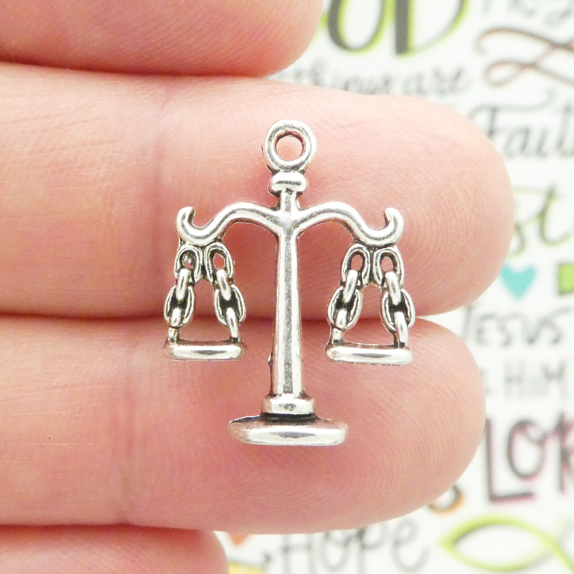 BULK 20 Scales Charm Silver by TIJC SP0773B