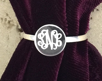 Round Sterling Silver Monogram Ring by TIJC 08118in