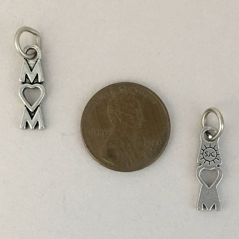 5 Silver I Love Mom Charm 18x6mm by TIJC SP0620 image 2