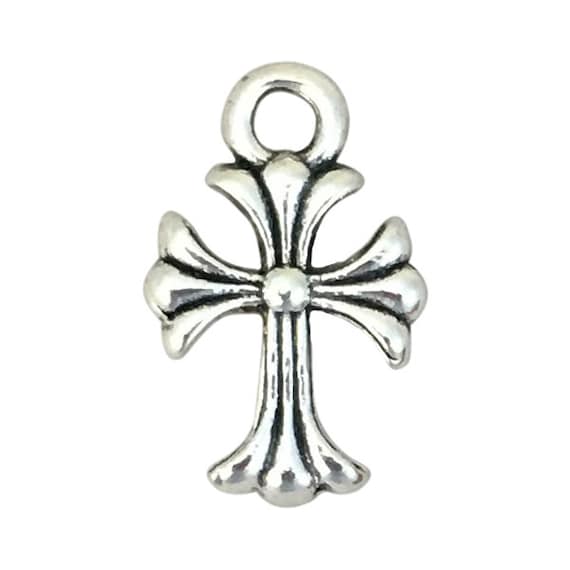 3 Silver Crucifix Cross Charm Rosary Parts by TIJC SP0356