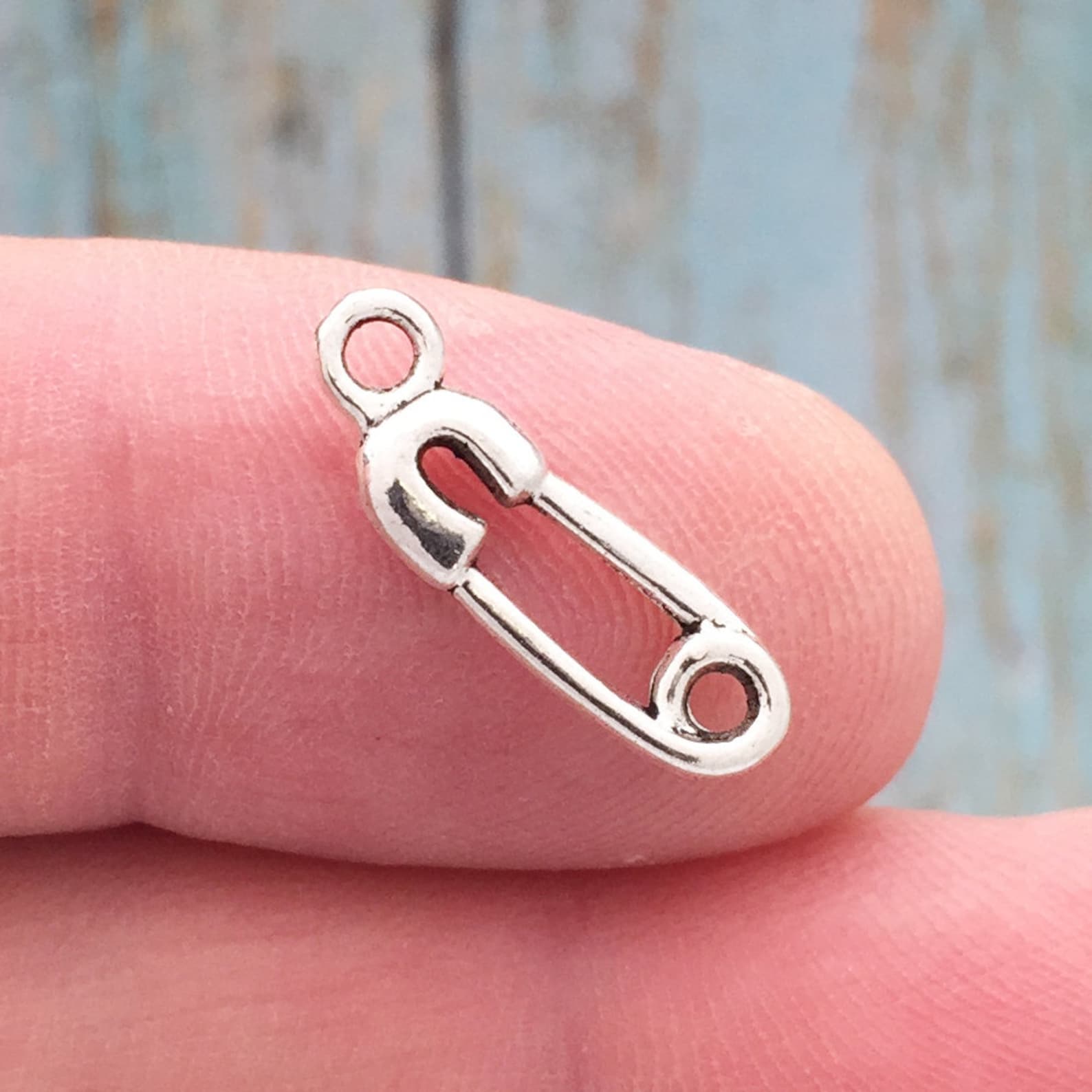 20 Safety Pin Charm Silver by TIJC SP0256 Etsy