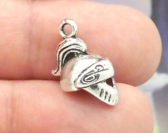 BULK 20 Helmet Silver Knight Charm 16x14mm by TIJC SP0721B