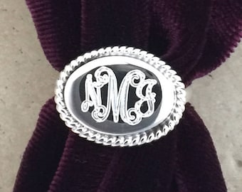 Sterling Silver Monogram Ring Oval by TIJC 08037in