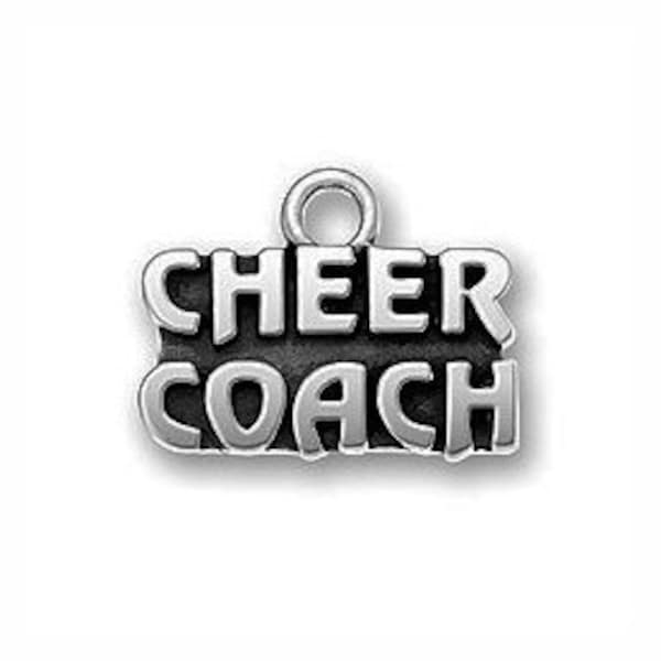 5 Silver Cheer Coach Charm 12x16mm by TIJC SP0551