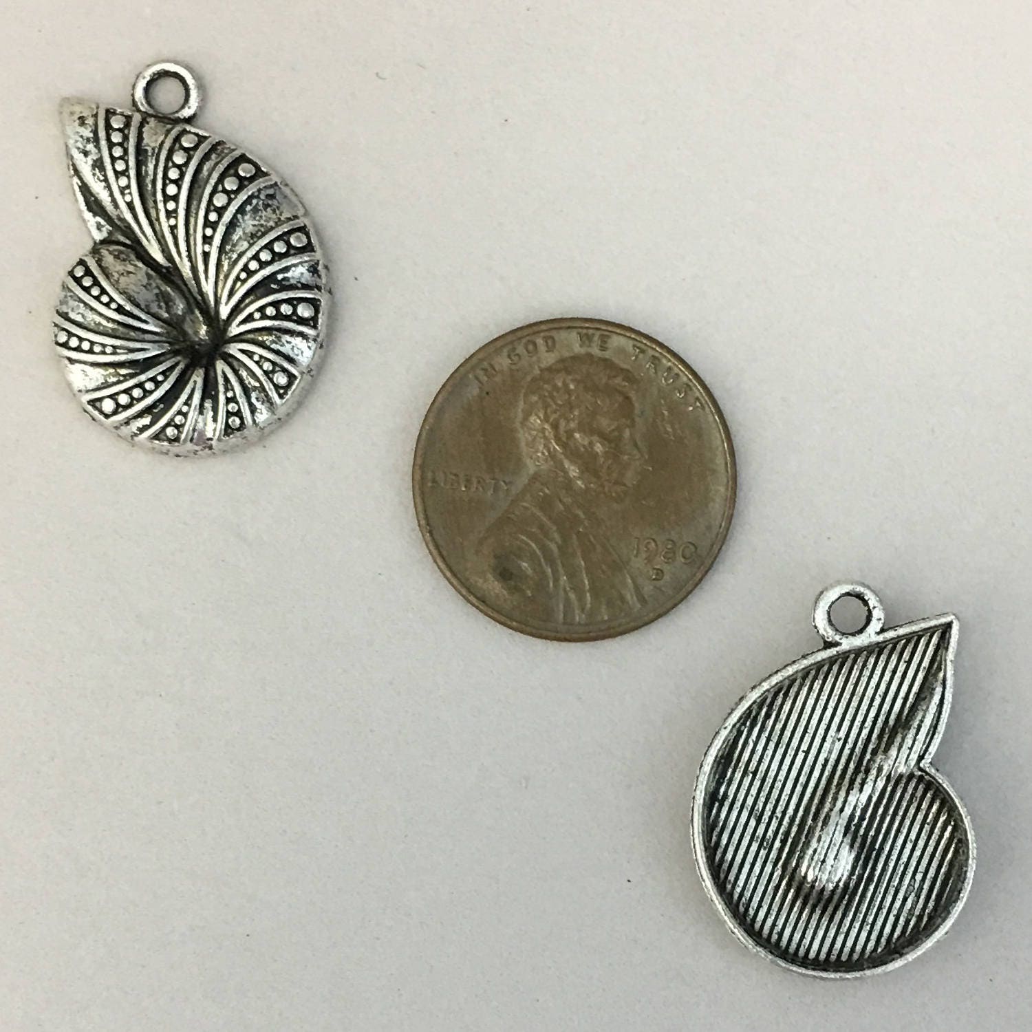 6 Nautilus Shell Charm Silver by TIJC SP0575 | Etsy
