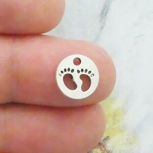 20 Baby Footprints Charm Silver by TIJC SP1594