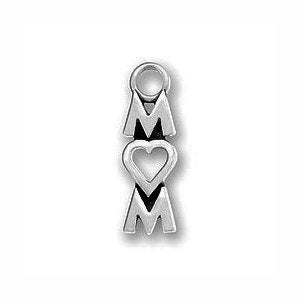 5 Silver I Love Mom Charm 18x6mm by TIJC SP0620 image 1