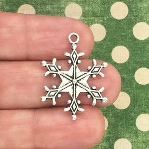 BULK 20 Snowflake Charm Pendant Silver by TIJC SP0924B