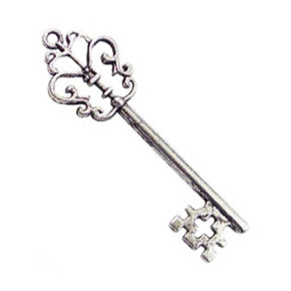 BULK 12 Silver Skeleton Key Charm By TIJC SP0110B Etsy