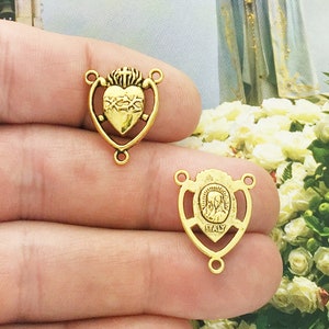 5 Sacred Heart of Jesus Gold Rosary Center by TIJC SP1532