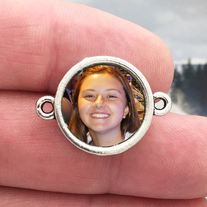 BULK 25 Silver Photo Charm Round by TIJC SP1215B