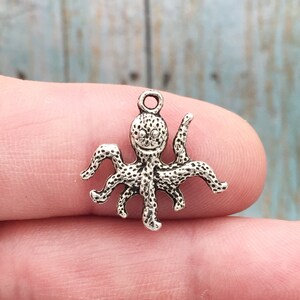 10 Silver Octopus Charm by TIJC SP0237
