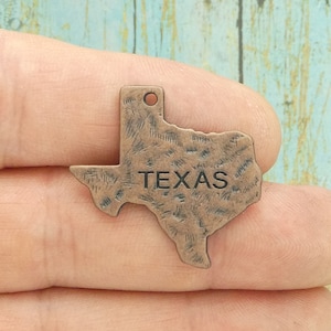 BULK 20 Hammered Texas Charm Pendant Copper by TIJC SP1745B