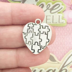 5 Autism Awareness Charm Silver by TIJC SP1045