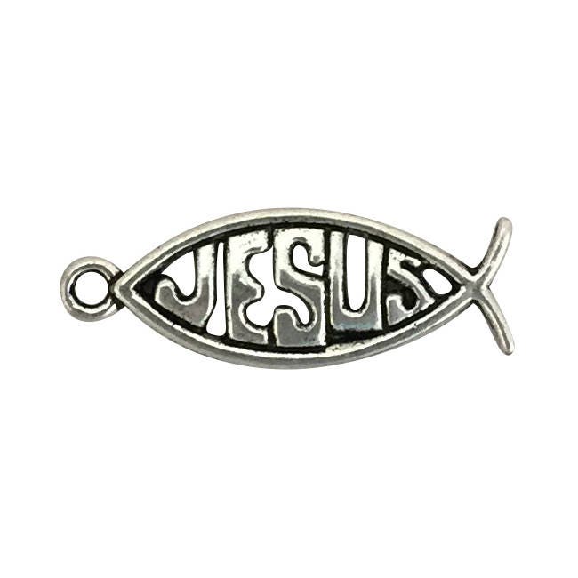 BULK 40 Christian Fish Charm Jesus Silver 26x9mm by TIJC Etsy UK