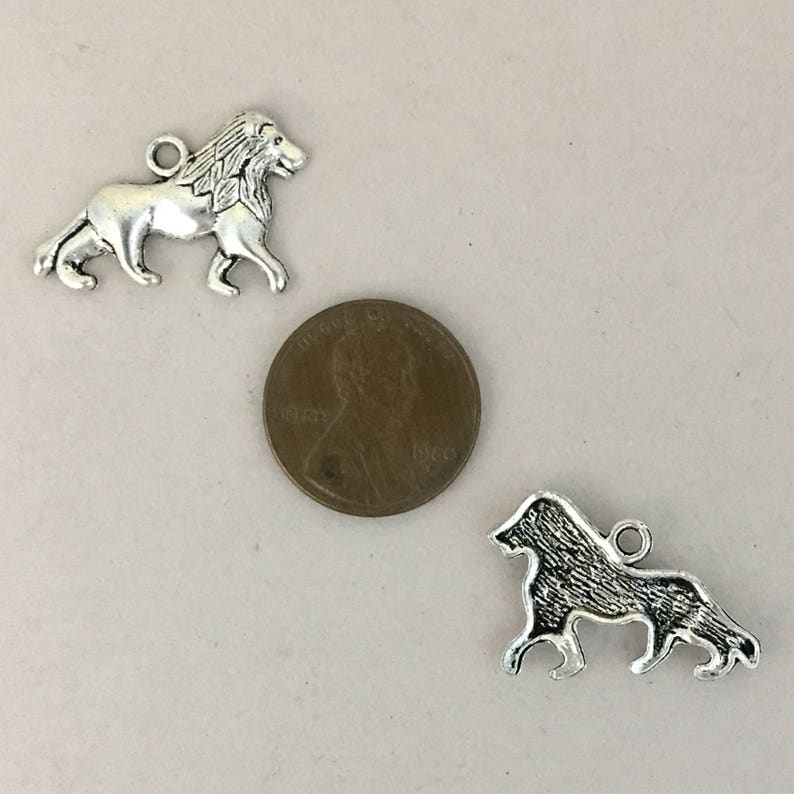BULK 50 Silver Lion Charm Pendant by TIJC SP0919B