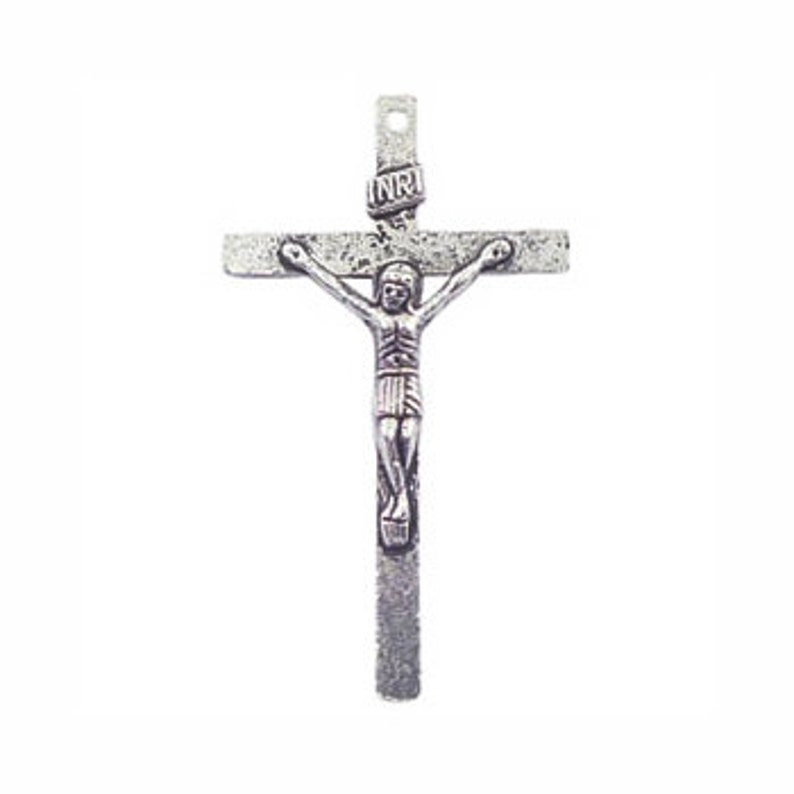 thumbnail image 2 of 925 Sterling Silver Simple Jesus Christ Cross Crucifix Charm Pendant, SP116 2 of 4