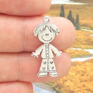 5 Little Boy Charm Pendant Silver by TIJC SP0392