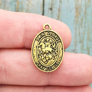 2 St George Medal Pendant Gold by TIJC SP1712