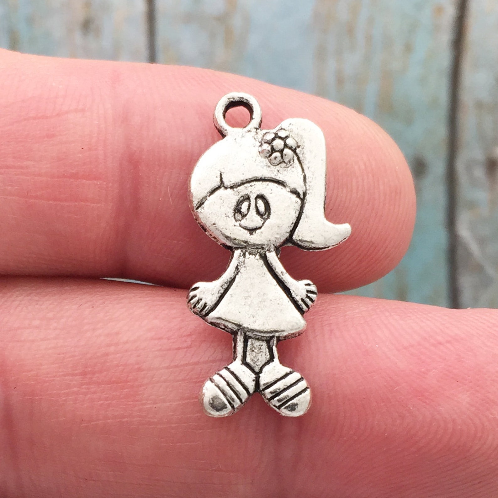 10 Little Girl Charm Silver by TIJC SP0666 Etsy