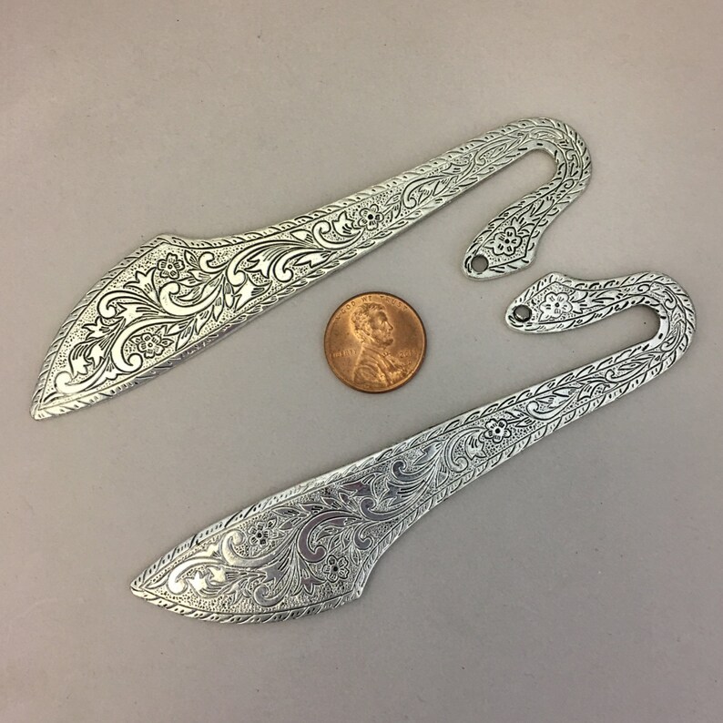 2 Shepherd Hook Silver Unique Bookmark By Tijc Sp0051 Etsy