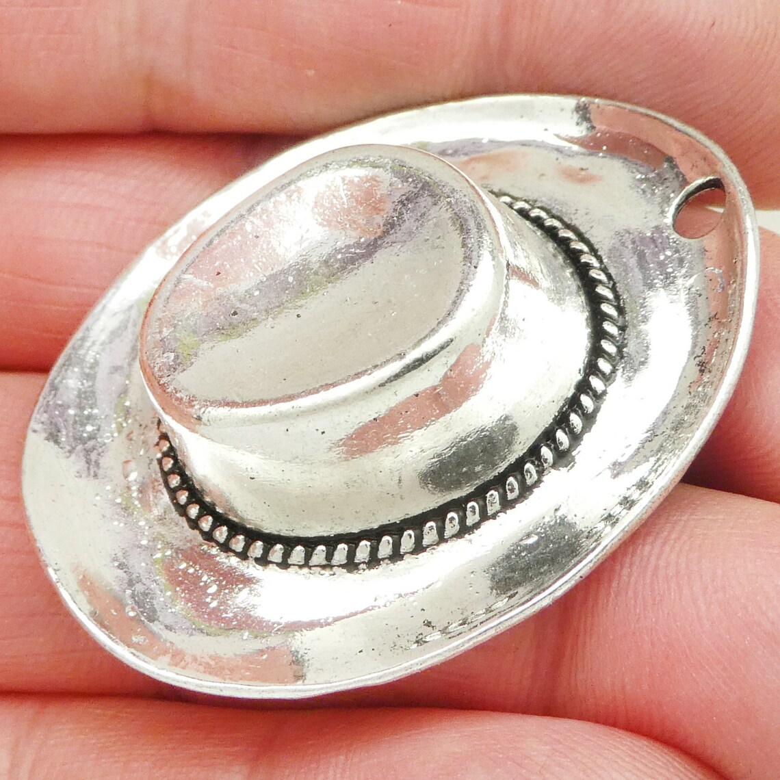 1 Cowboy Hat Charm Silver Large by TIJC SP1846 Etsy
