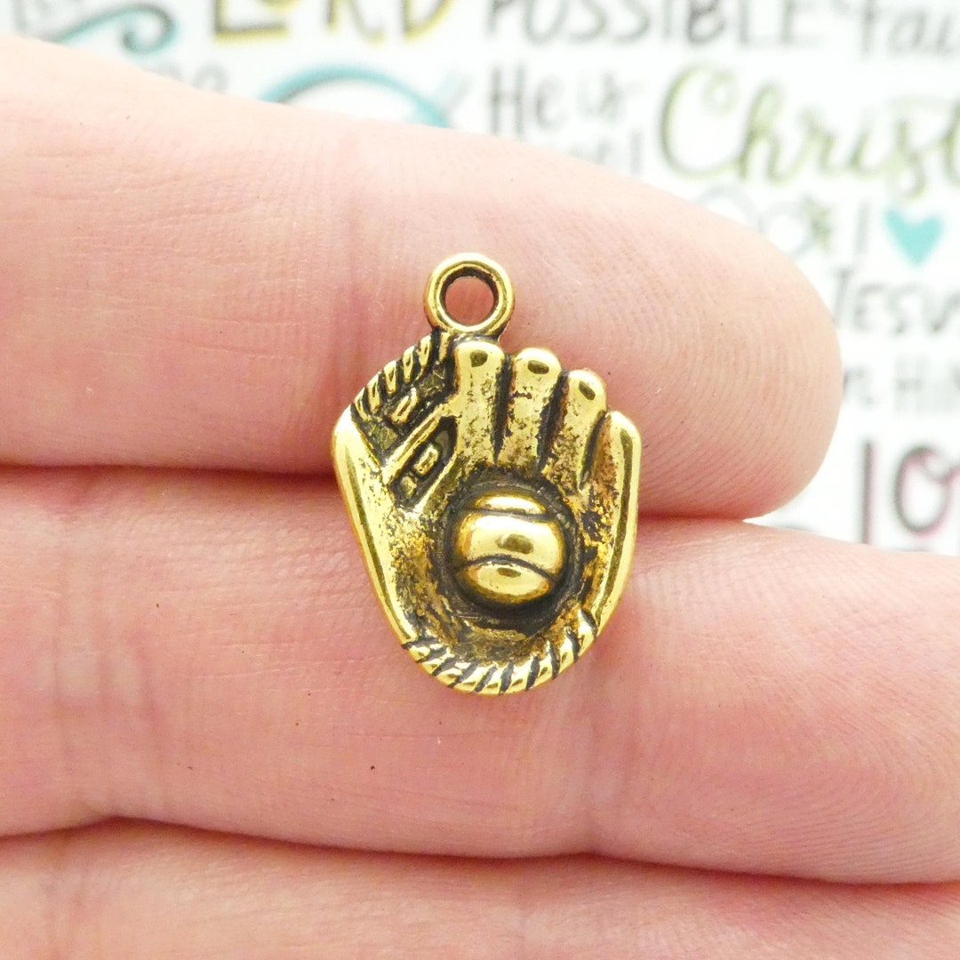 Bulk 20 Gold Baseball Glove Charm by TIJC SP1955B Etsy