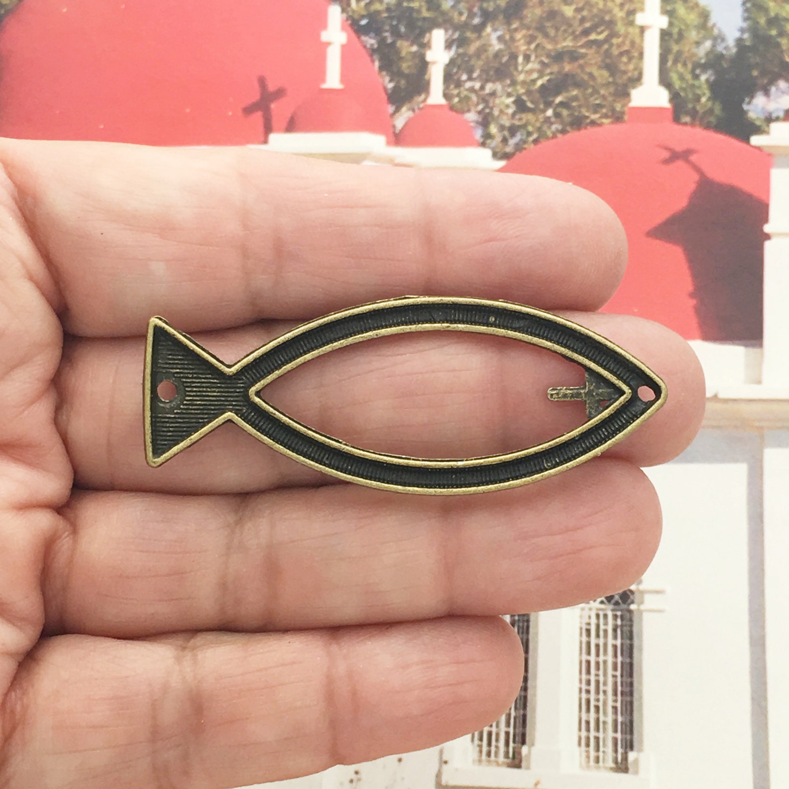 BULK 15 Christian Fish Charm Bracelet Connector Bronze by TIJC Etsy