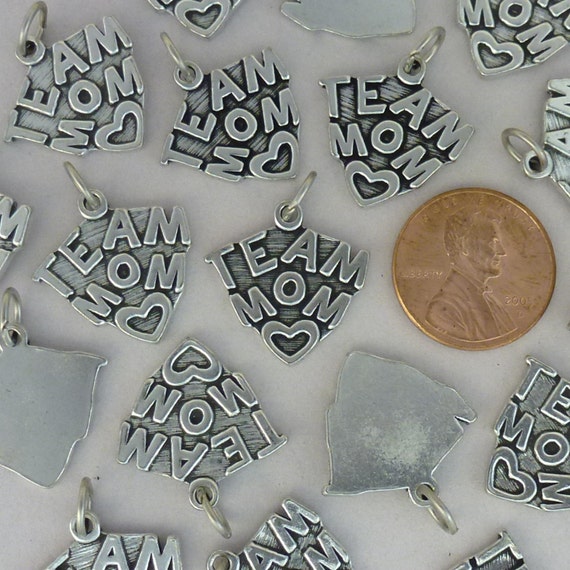5 Team Mom Charm Silver 19x19mm by TIJC SP0462 - Etsy