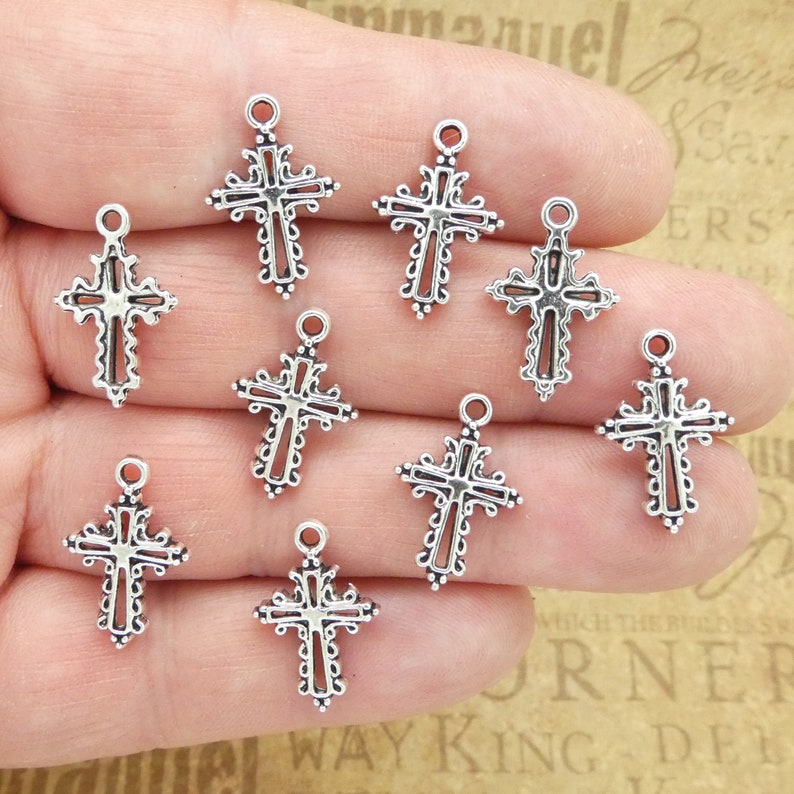 Silver or Gold Extra Small Silver Cross Charm