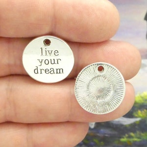 BULK 20 live your dreams Affirmation Charm 20x20mm by TIJC SP1323B image 2