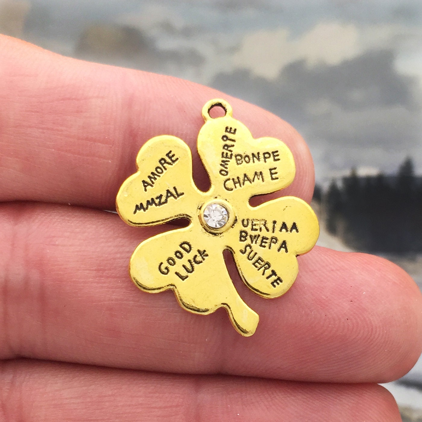 5 Four Leaf Clover Charm Gold by TIJC SP1328 - Etsy