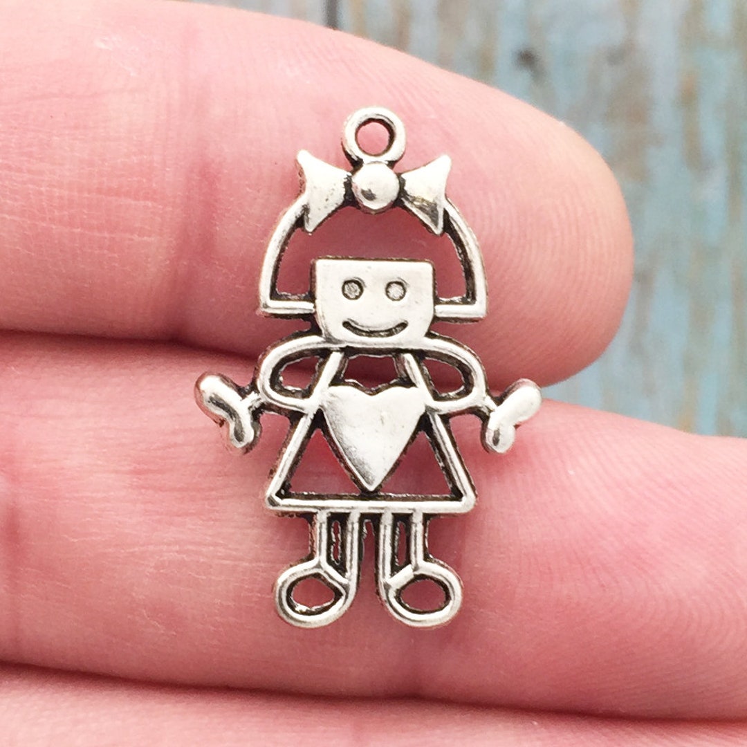 8 Little Girl Charm Silver by TIJC SP0387 Etsy UK