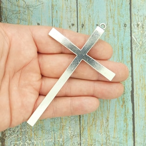 1 Large Silver Cross Pendant by TIJC SP1756