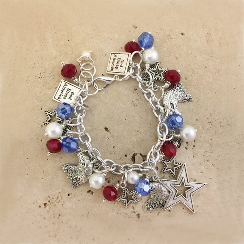 4th of July Charm Bracelet Silver by TIJC SPBR010 Etsy