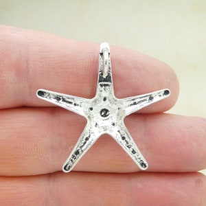 BULK 12 Silver Starfish Charm Pendant by TIJC SP0860B image 2