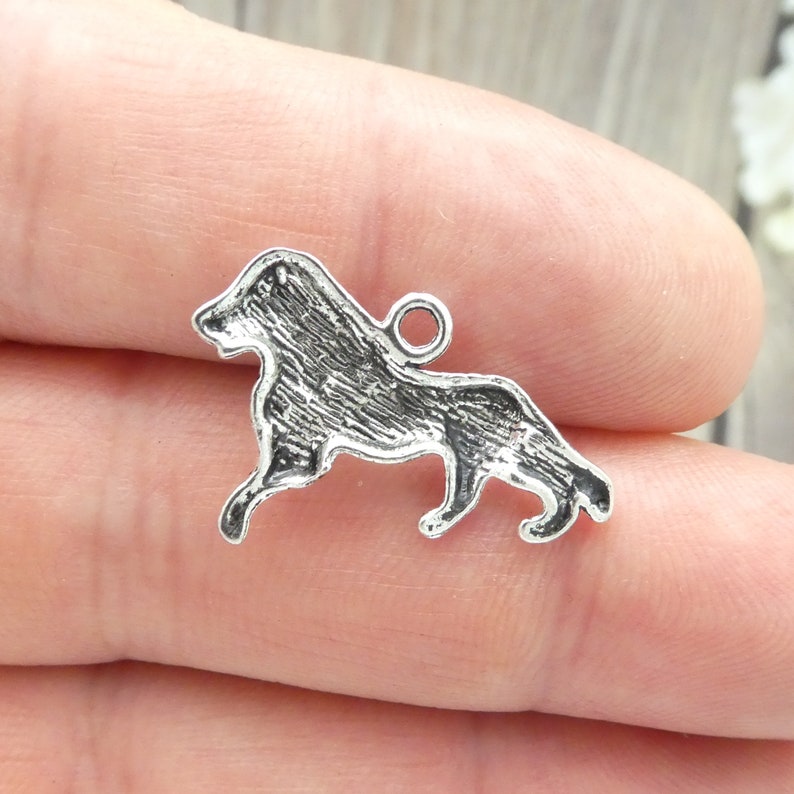 BULK 50 Silver Lion Charm Pendant by TIJC SP0919B