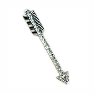 BULK 12 Indian Silver Arrow Charm Pendant 65x10mm by TIJC SP1040B
