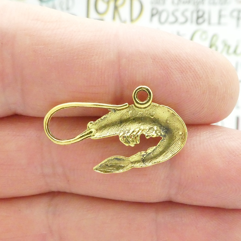 8 Louisiana Gold Shrimp Charm Pendant by TIJC SP1956 Etsy