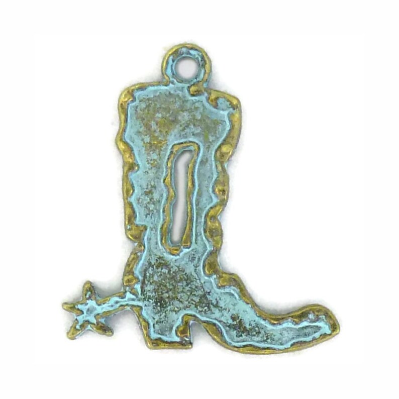 BULK 20 Bronze Cowboy Boot Charm Pendant by TIJC SP0713B