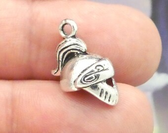 5 Silver Knight Charm Pendant 16x14mm by TIJC SP0721