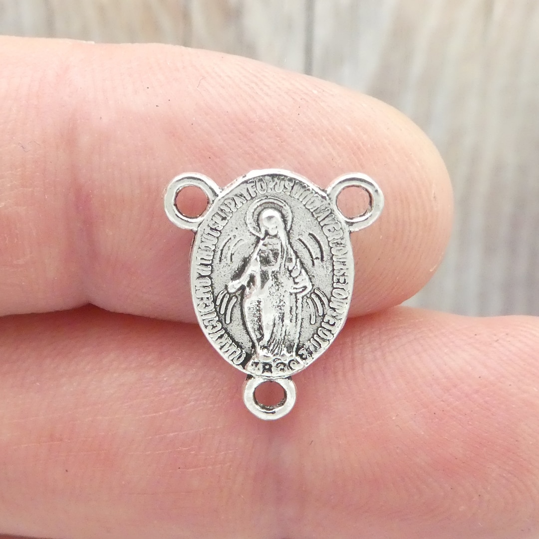 BULK 40 Silver Mary Rosary Centers 18x14mm by TIJC SP0011B - Etsy