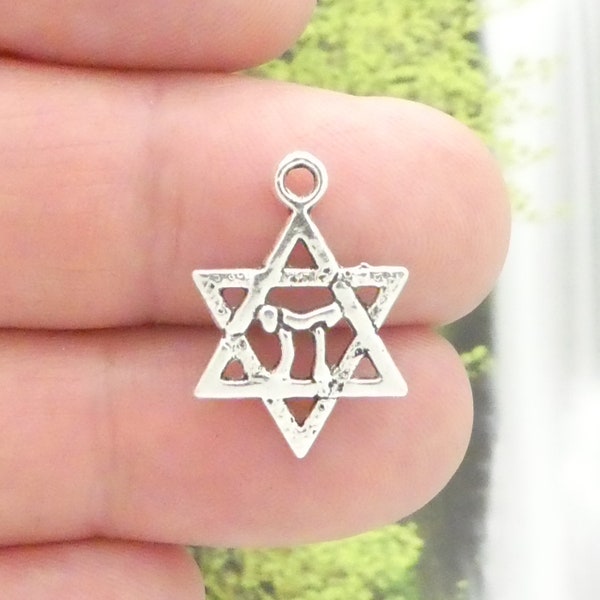 12 Silver Star of David Charm Jewish Pendant by TIJC SP0063