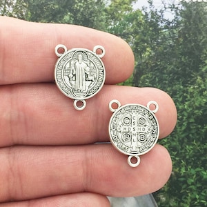 BULK 20 St Benedict Medal Silver Rosary Centers by TIJC SP1136B