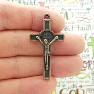 1 Copper St Benedict Crucifix Cross Charm by TIJC SP1784