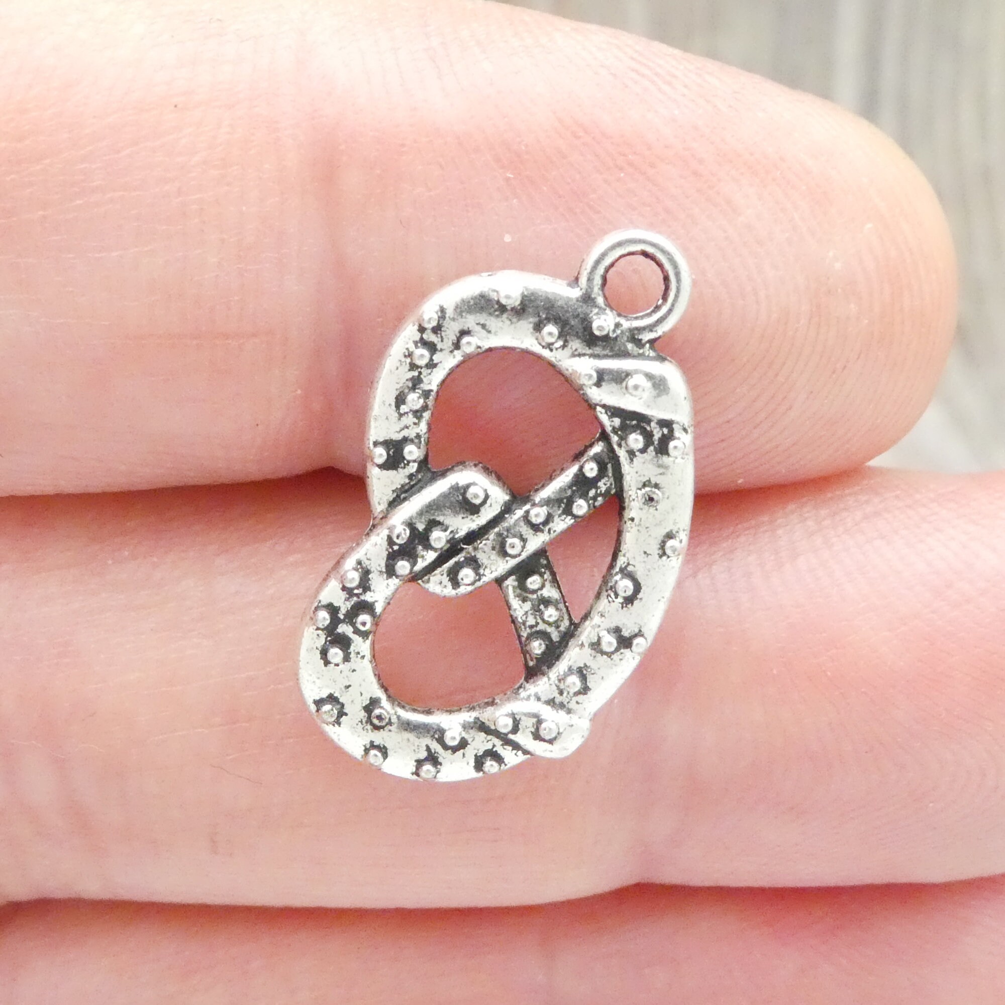 BULK 30 Silver Pretzel Charm 23x13mm by TIJC SP1031B - Etsy